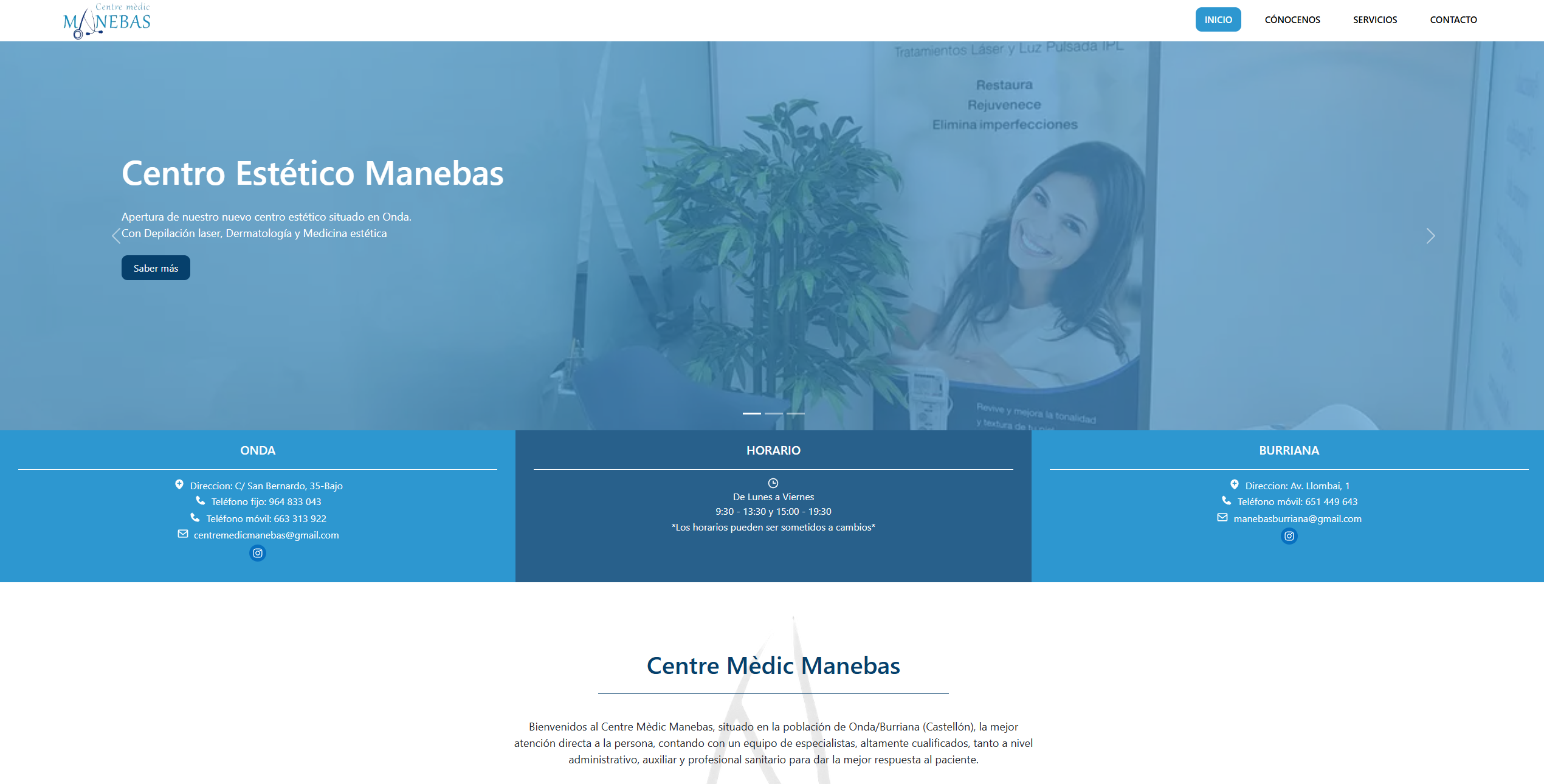 Página web Manebas Salud